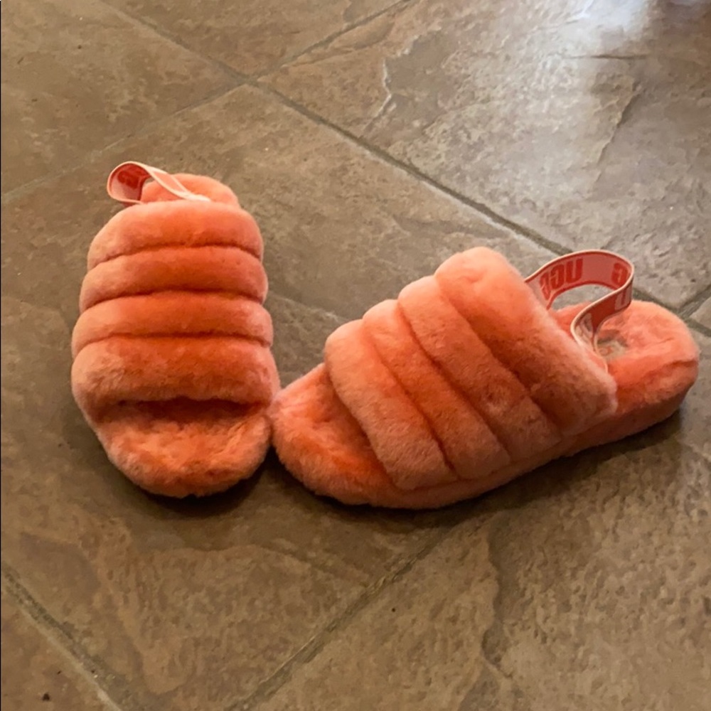 UGG Fluff Yeah Slide Slippers in Coral - Picture 5 of 5